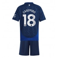 Fotbalové Dres Manchester United Casemiro #18 Dětské Venkovní 2024-25 Krátký Rukáv (+ trenýrky)